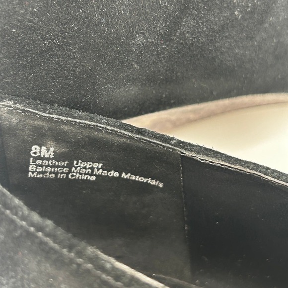 Ann Taylor LOFT Suede Wedge Heel Boots 8 Black Gray Snake Ankle Booties - Picture 5 of 7